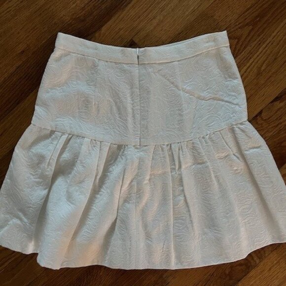 J.Crew White Cotton Paisley Drop Waist Pleated Skirt, size 00 - NEVER WORN - Picture 2 of 6